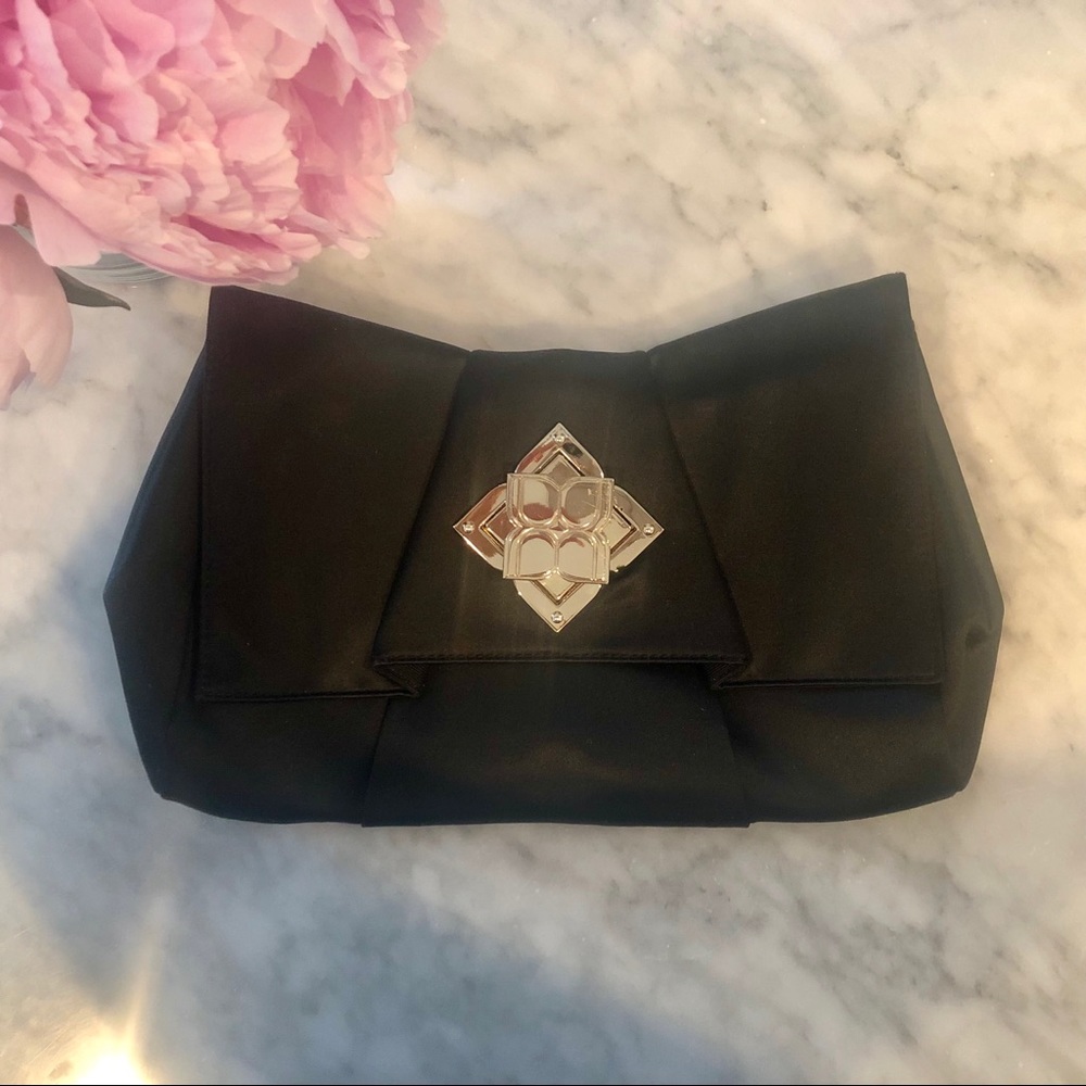 BCBG satin clutch
